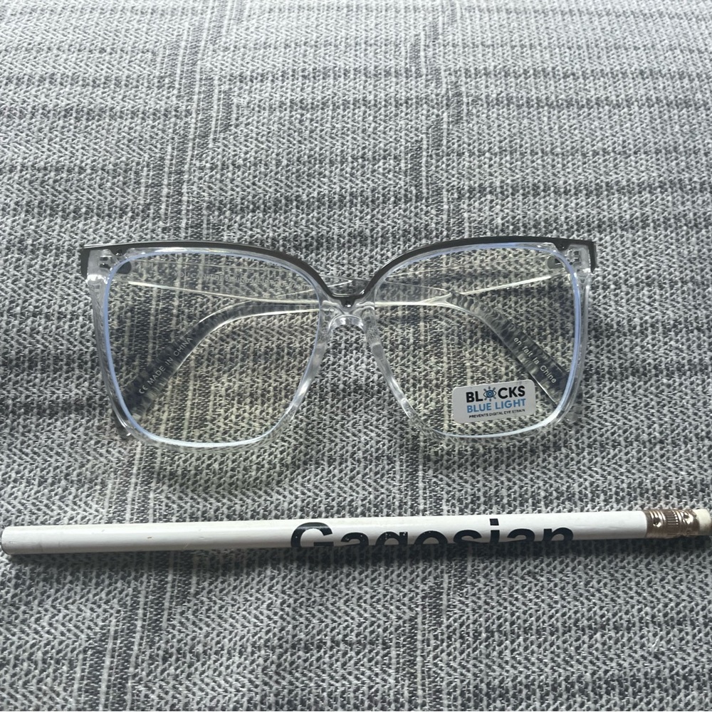 Oversized Clear Squared Cat Eye glasses
